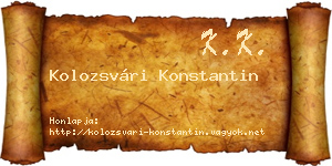 Kolozsvári Konstantin névjegykártya